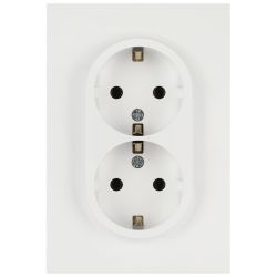Розетка ЭРА Arktik 16-2104-08 двойная с заземлением 2X2P+E Schuko 16А-250В белый матовый | Эра Arktik