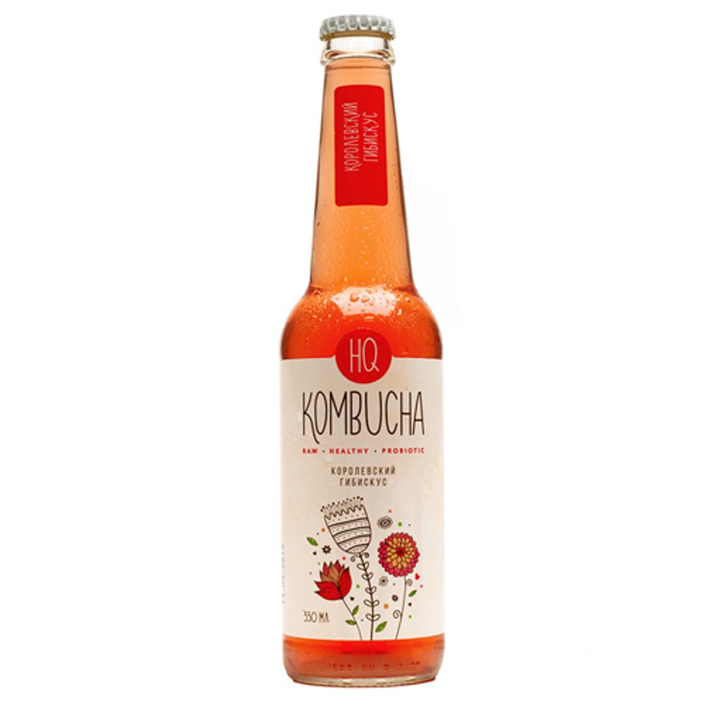 Комбуча HQ Kombucha Королевский гибискус 330 мл
