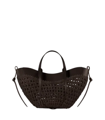 POLENE СУМКА CYME RAFFIA MINI, ЦВЕТ ЧЕРНОГО ДЕРЕВА