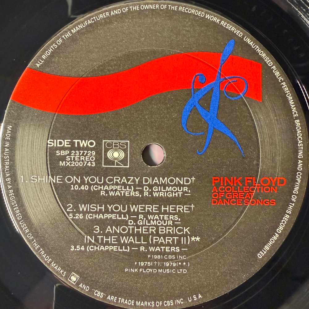 Pink Floyd ‎– A Collection Of Great Dance Songs (Австралия 1981г.) T
