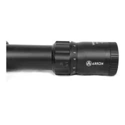 Оптический прицел ARKON Model B 3-18х44 / Аркон Модель Б 3 18 44 - крупный план окуляра и кольца кратности