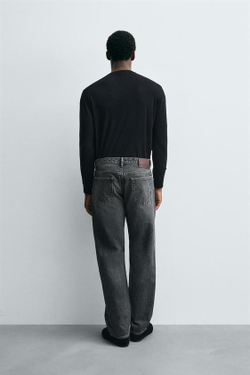 ZARA ДЖИНСЫ STRAIGHT FIT, СЕРЫЙ