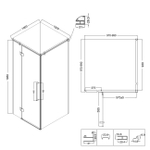Душевое ограждение Niagara Nova NG-6832-34ВLACK (100х100х195) квадрат,черный матовый,двери распашные,стекло прозрачное,1 место