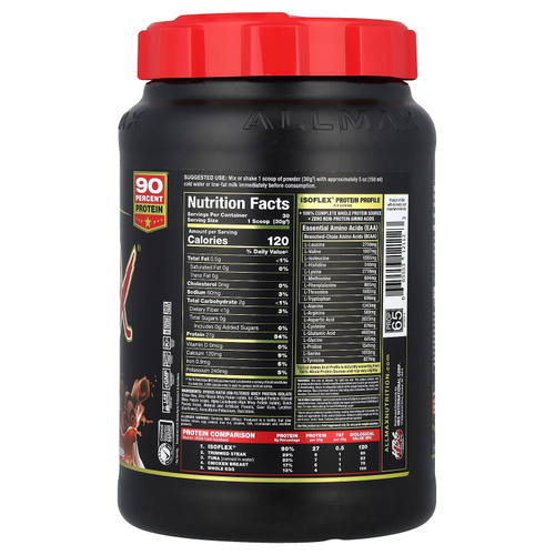 ALLMAX, ISOFLEX®, чистый изолят сывороточного протеина, шоколад, 2 фунта (907 г)