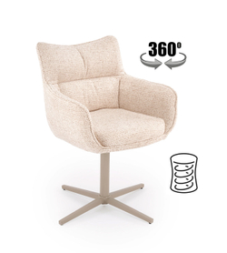 Стул HALMAR K614 CS бежевый/кашемир, поворотный