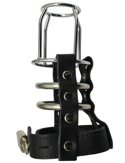 Пояс верности мужской от Penthouse BDSM (Цвет: черный с серебряным)