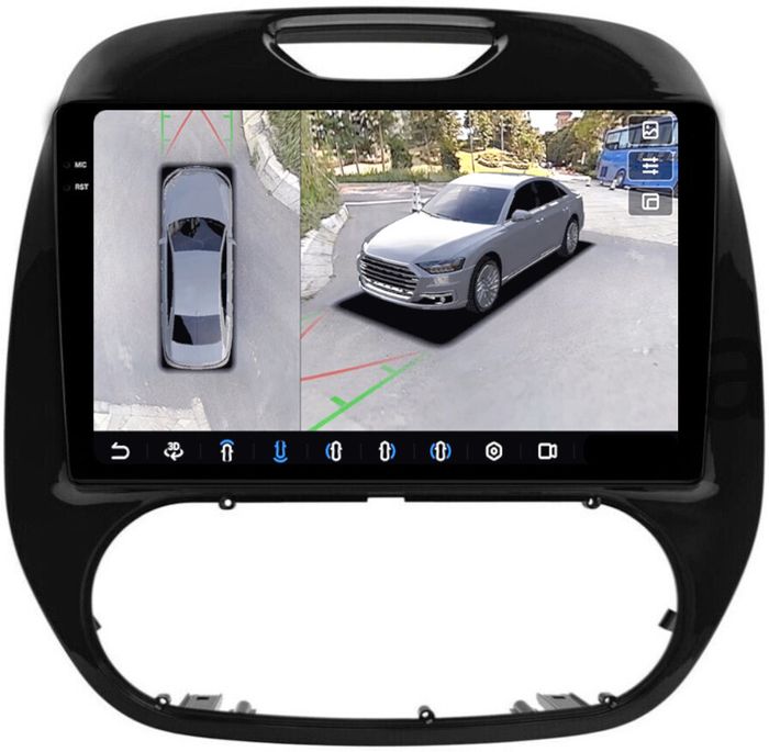 Магнитола для Renault Kaptur 2016+ - FarCar BX733M-360 монитор 9.5" 2K QLED на Android 13, Быстрая, CarPlay, 4G SIM-слот, 4 камеры в комплекте