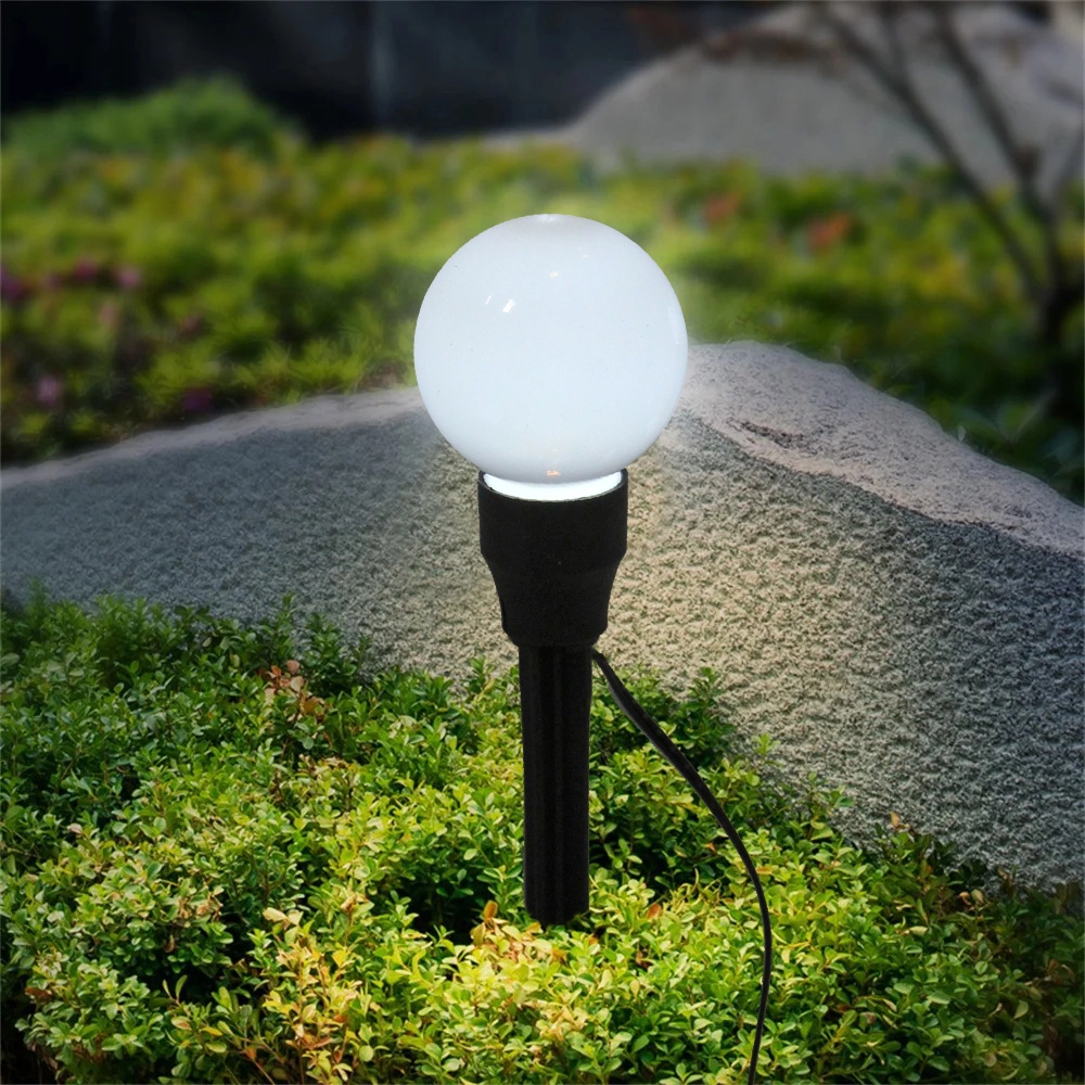 Гирлянда для улицы «Светящийся шар» 3.5 м 6 ламп LED (d=5 см) чёрн.пров, 1 реж.,IP-54, Белый (солнечная батарея)