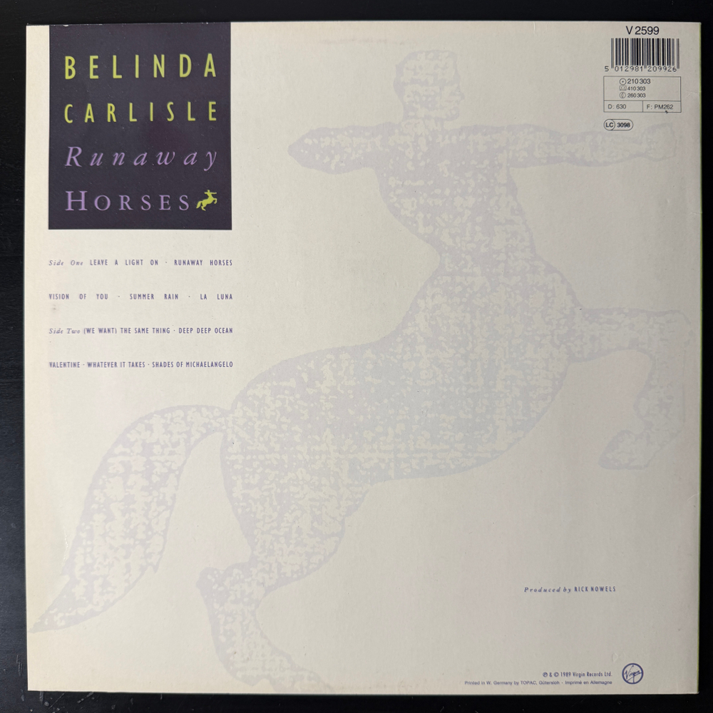 Belinda Carlisle- Runaway Horses (Европа 1989г.)