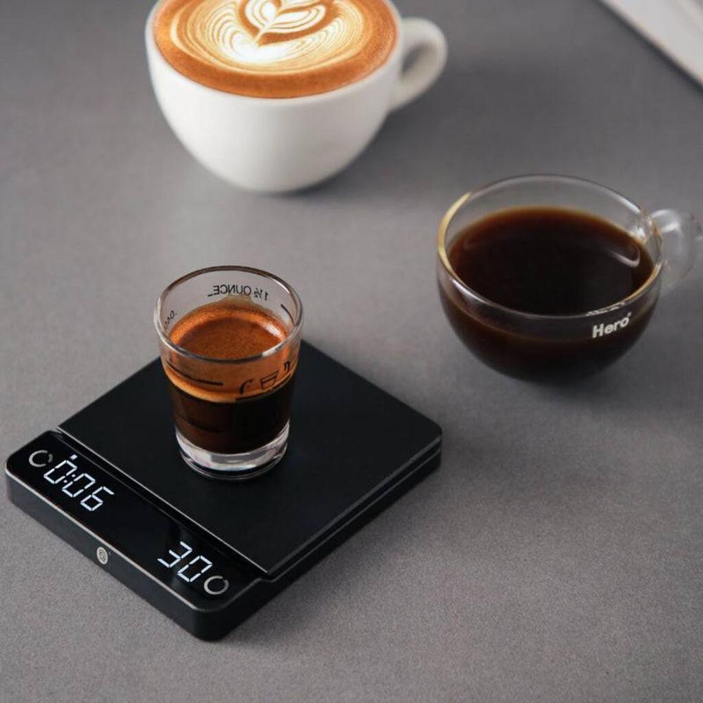 Весы кофейные портативные E-SMART SCALE (ESPRESSO) черные 0,3-2000гр батарея 1200 mAH ZeroHero