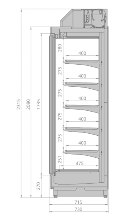 Горка холодильная BRANDFORD Cronox 2080.700.250
