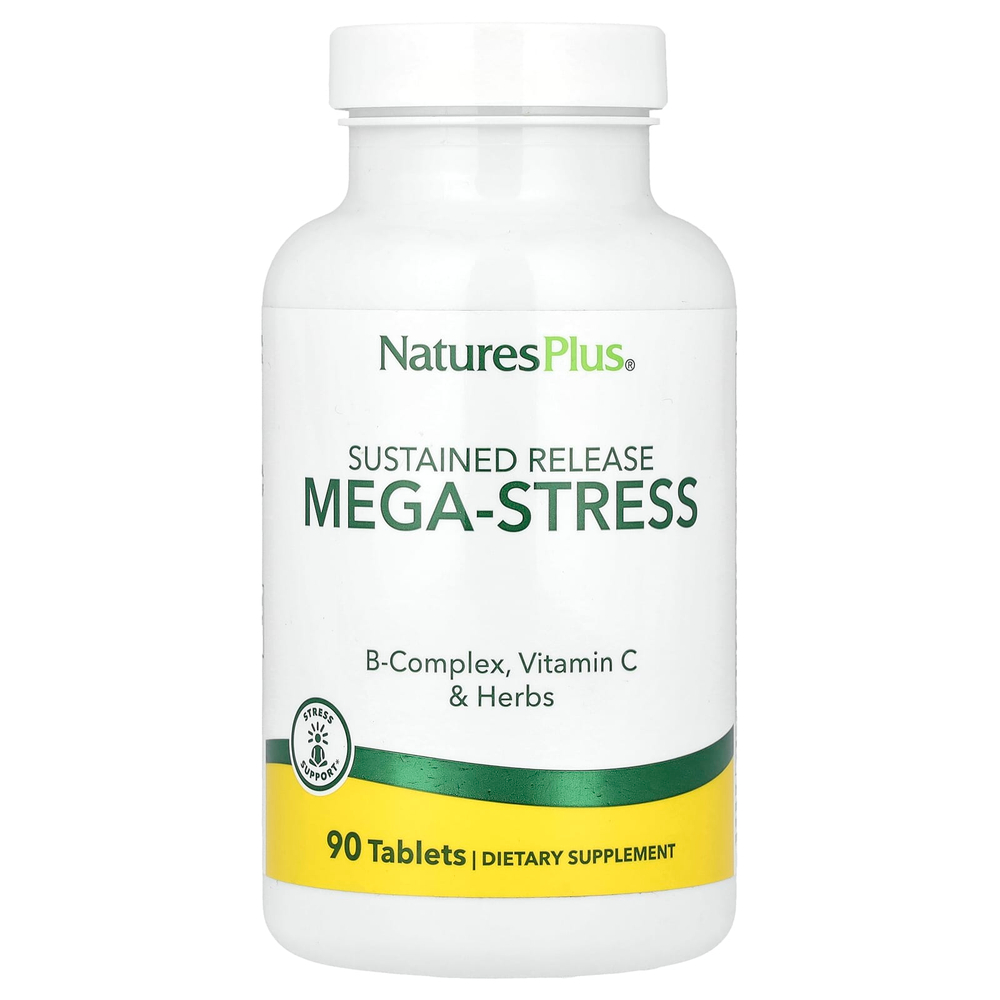 NaturesPlus, Мега-стресс с замедленным высвобождением, 90 таблеток