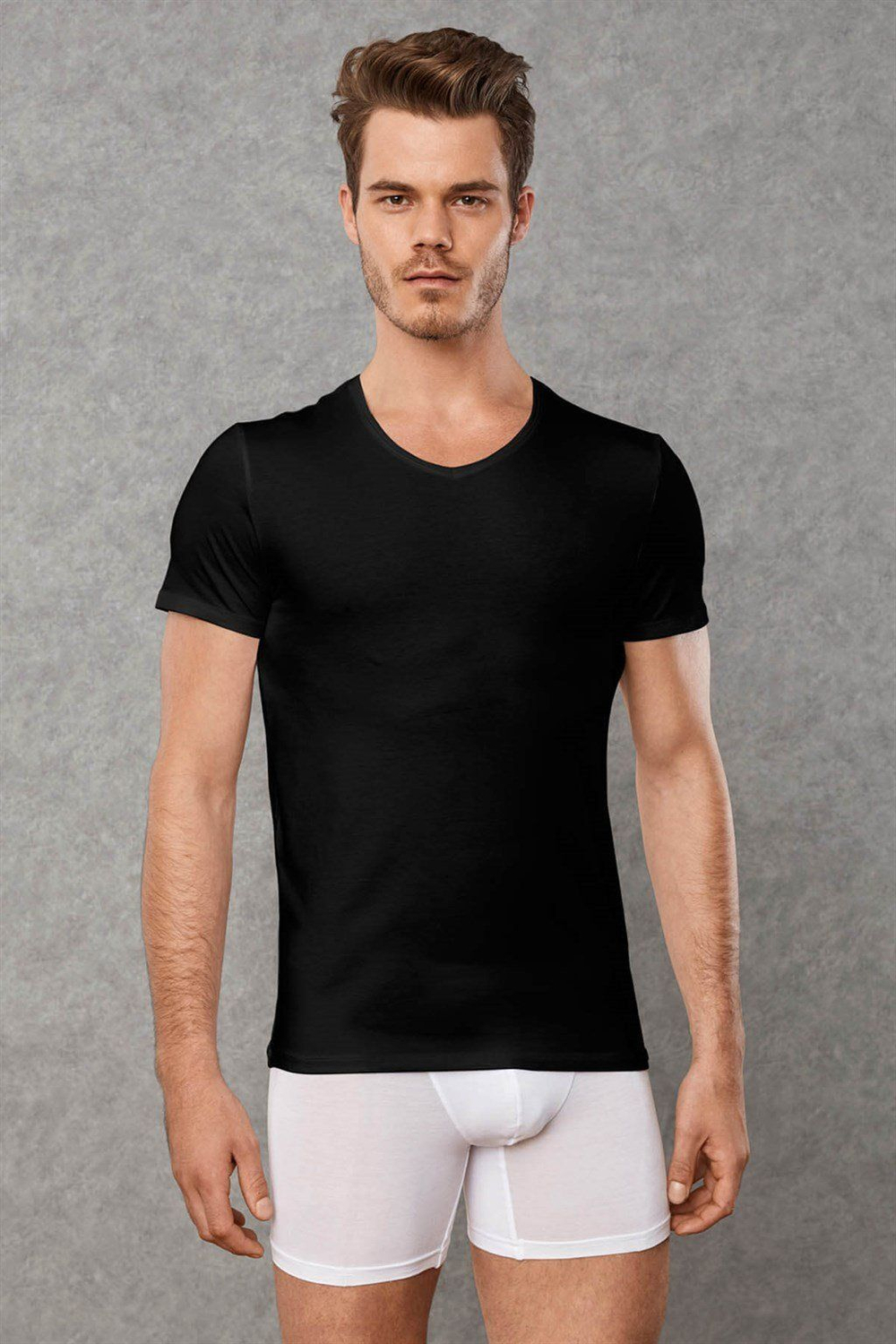Набор из 2 мужских футболок Doreanse Cotton Stretch (Размер: S) (Цвет: черный)
