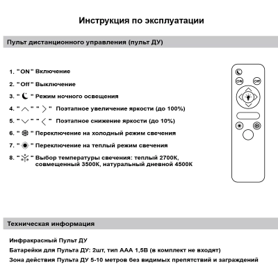 87090-0.4-02 BK+FG светильник потолочный Reluce, LED