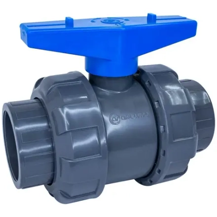 Кран шаровый d50 ( клеевое пвх) с муфтовым окончанием