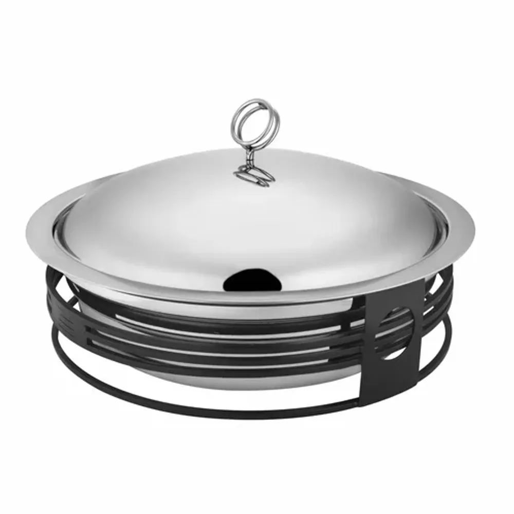 Блюдо для подачи d 45,5 h25 см 8 л нерж. с нерж. крышкой на подставке P.L. Hotelware