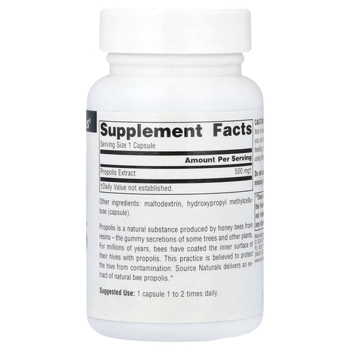 Source Naturals, экстракт прополиса, 500 мг, 60 капсул
