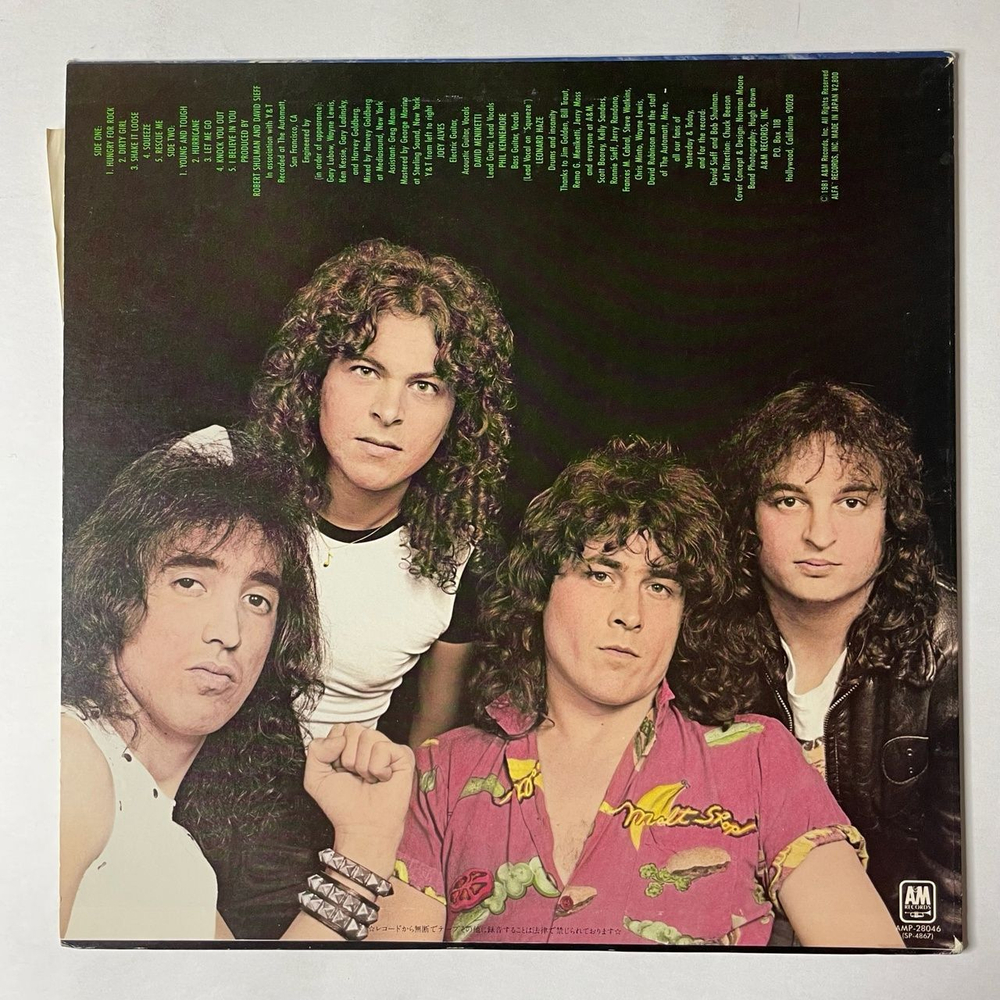 Винтажная виниловая пластинка LP Y and T Earthshaker (Japan 1982) (No Obi)