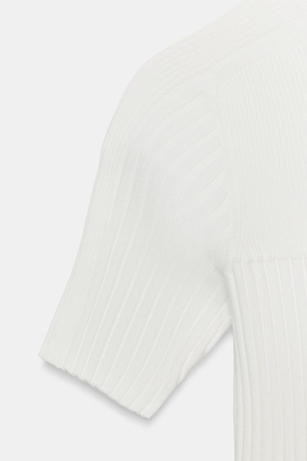 ZARA УКОРОЧЕННЫЙ ТОП В РУБЧИК, БЕЛЫЙ