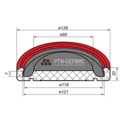 Резиновая накладка (РТИ-СЕРВИС 1035) для подкатного домкрата "WINNTEC"
