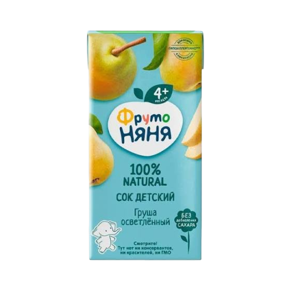 Сок ФРУТО НЯНЯ груша осветлённый 0,2л