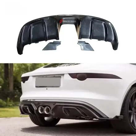 Карбоновый диффузор заднего бампера для Jaguar F-Type 2015-2018 Ягуар