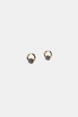 ZARA СЕРЬГИ-КОЛЬЦА СО СТРАЗАМИ, ЗОЛОТИСТЫЙ