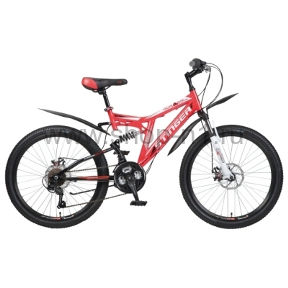 Велосипед Stinger 24" Highlander 100D; 16,5"; красный; TZ30/TY21/RS35