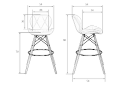 Стул барный DOBRIN BUTTERFLY BAR, ножки светлый бук, цвет чёрный