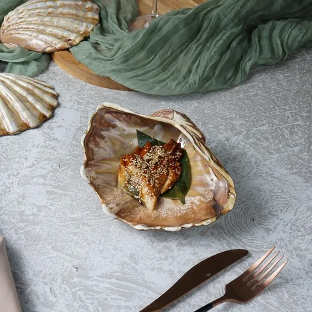 Блюдо для подачи 20*14,5 см h6 см 150 мл емкость для закусок Pearl Shell Frutti di Mare P.L. [1]