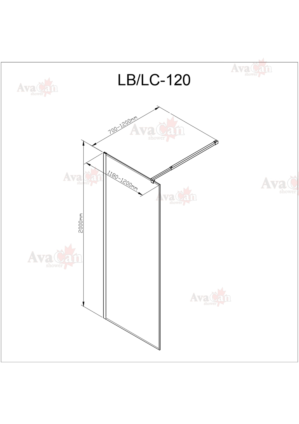 Душевая перегородка AvaCan LB120