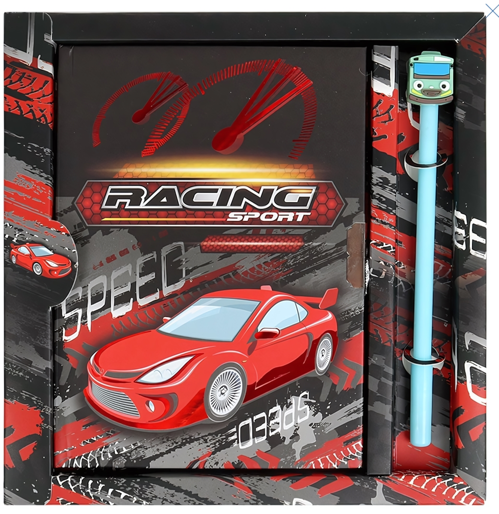 Блокнот 13,5*18 см 50л. с замком "Racing Sport" с ручкой (Darvish)