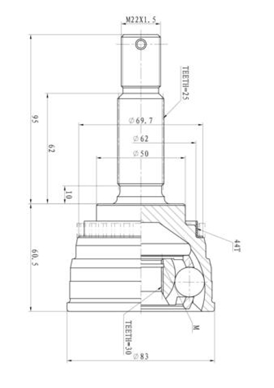 ШРУС наружный  HYUNDAI Matrix 1,6L GANZ GIK04068