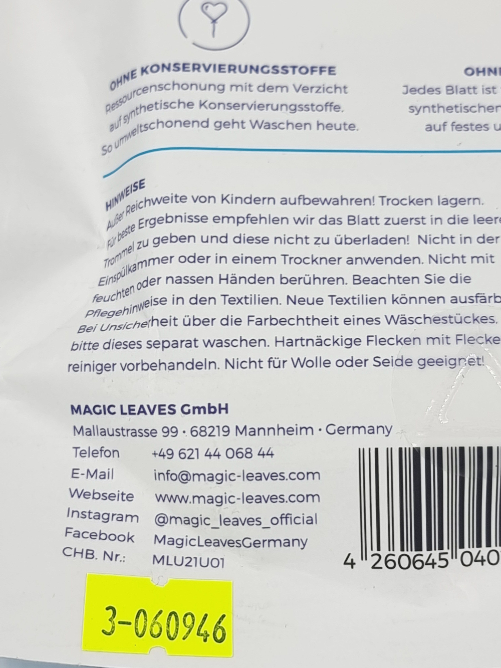 Dr.Beckmann Листовой стиральный порошок без запаха MAGIC LEAVES универсальный, с экстрактом алоэ вера 25 листов в упаковке (Германия)