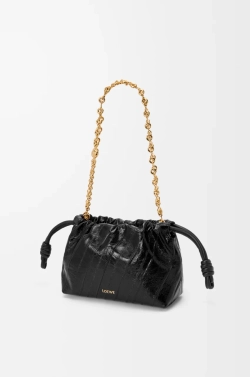 Loewe Сумка-мини Flamenco с имититацией рыбы-миксины, черный