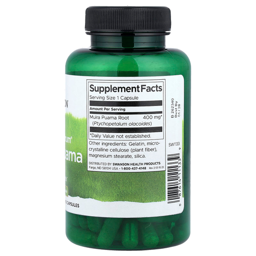 Swanson Vitamins, муира пуама Full Spectrum®, 400 мг, 90 капсул
