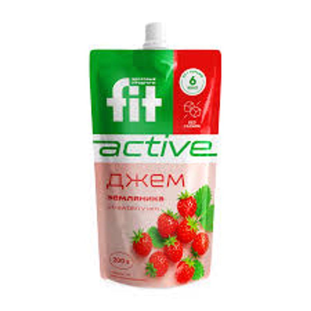 Джем FitActive Земляника 200гр дой пак