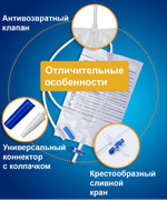 Мочеприемник Vogt Medical ножной носимый с креплением на ноге 750 мл с крестовым краном