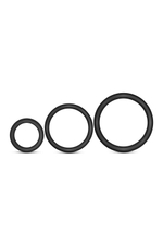 Набор из 3 черных эрекционных колец Cock Ring Set (Цвет: черный)