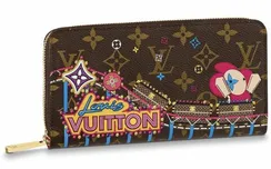 Кошелек женский Louis Vuitton Zippy канва Monogram коричневый/вишневый