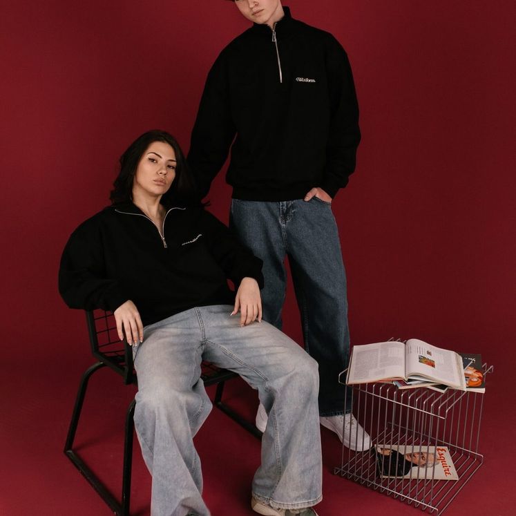 Cвитшот UNIFORM Half-zip Heavy Classic, черный