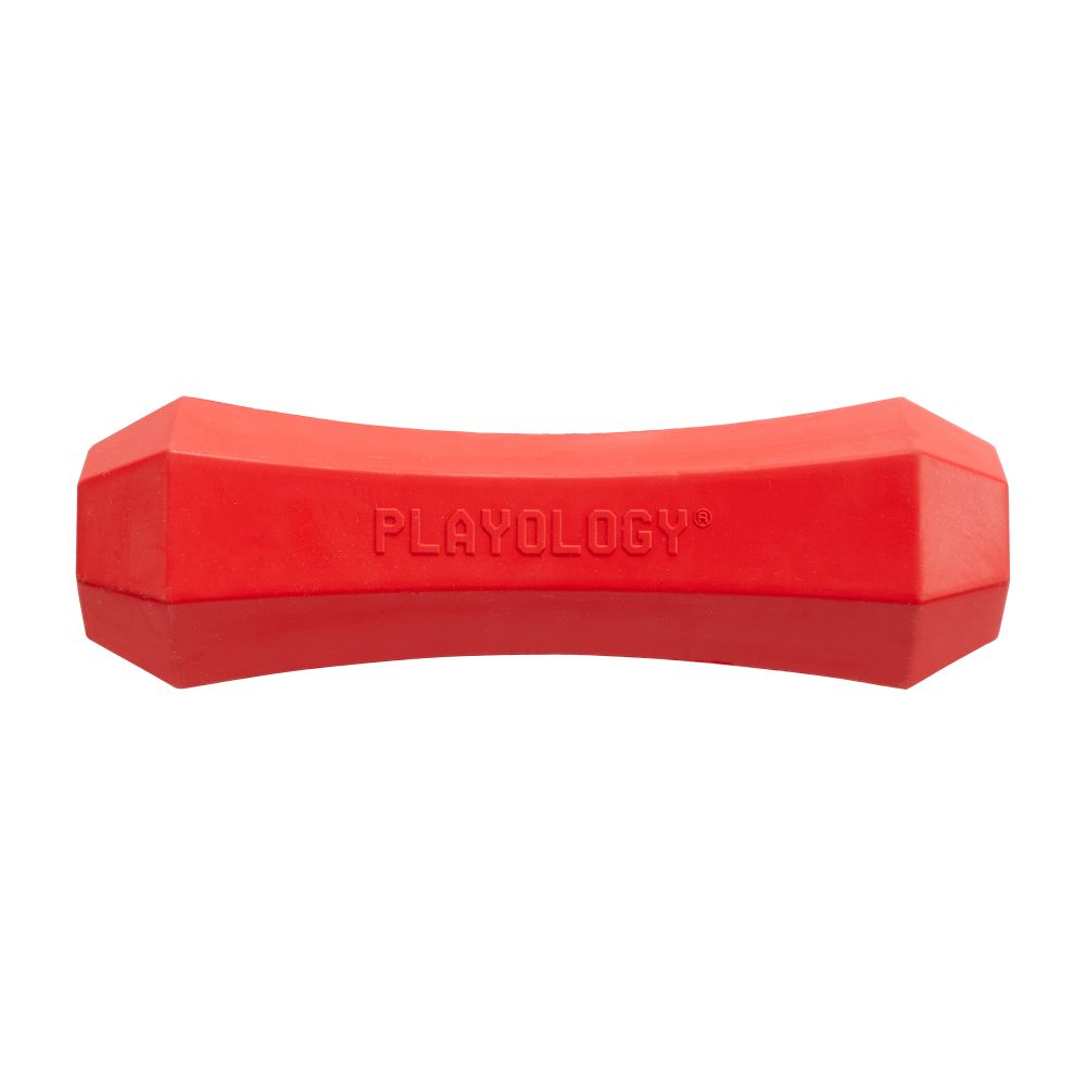 Жевательная палочка Playology SQUEAKY CHEW STICK для собак средних и крупных пород с ароматом говядины, большая, цвет красный