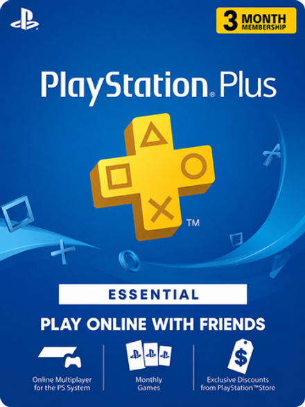 Playstation Store США (USA): 3-месячная подписка PlayStation Plus Essential [услуга выкупа подписки в аккаунт PSN]