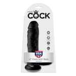 Фаллоимитатор на присоске черный King Cock 8 Cock with Balls (Цвет: черный)