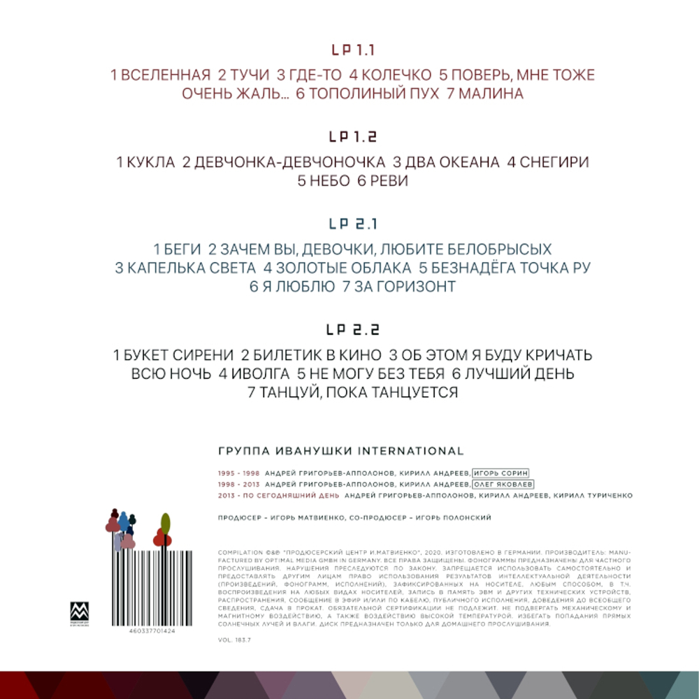 Иванушки International / Двадцать Пять Тополиных Лет (2LP)