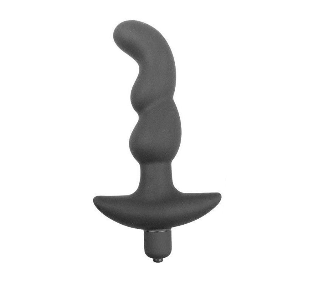 Чёрный анальный вибратор Sexual Health and Pleasure - 11,8 см. (Цвет: черный)