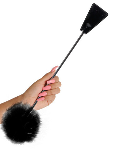 Стек-щекоталка Feather Crop Black (Цвет: черный)