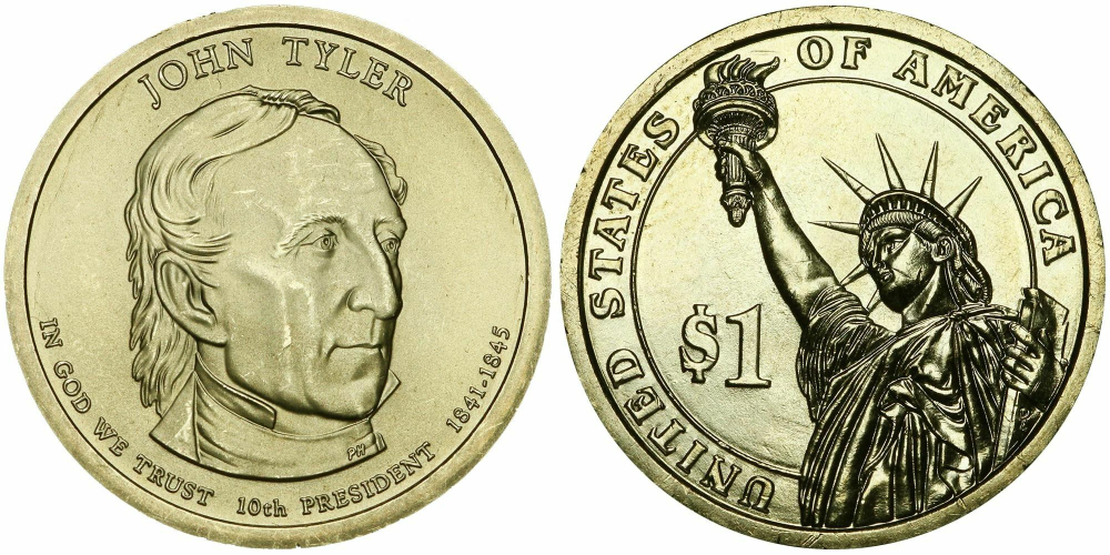 США 1 доллар 2009 Президент 10 - Джон Тайлер (1841-1845)