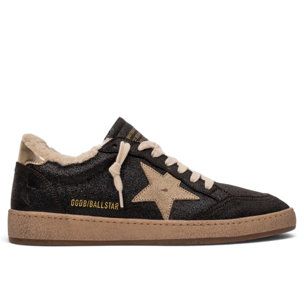 Women’s Ball Star Shearling in Dark Brown Metallic Finish With Light Star