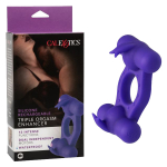 Фиолетовое эрекционное виброкольцо с двумя моторами California Exotic Novelties Silicone Rechargeable Triple Orgasm Enhancer SE-1843-50-3